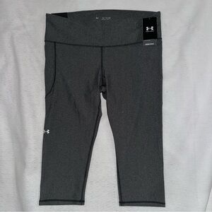 Under Armour Charcoal Athletic Capris heat gear workout yoga running high waist